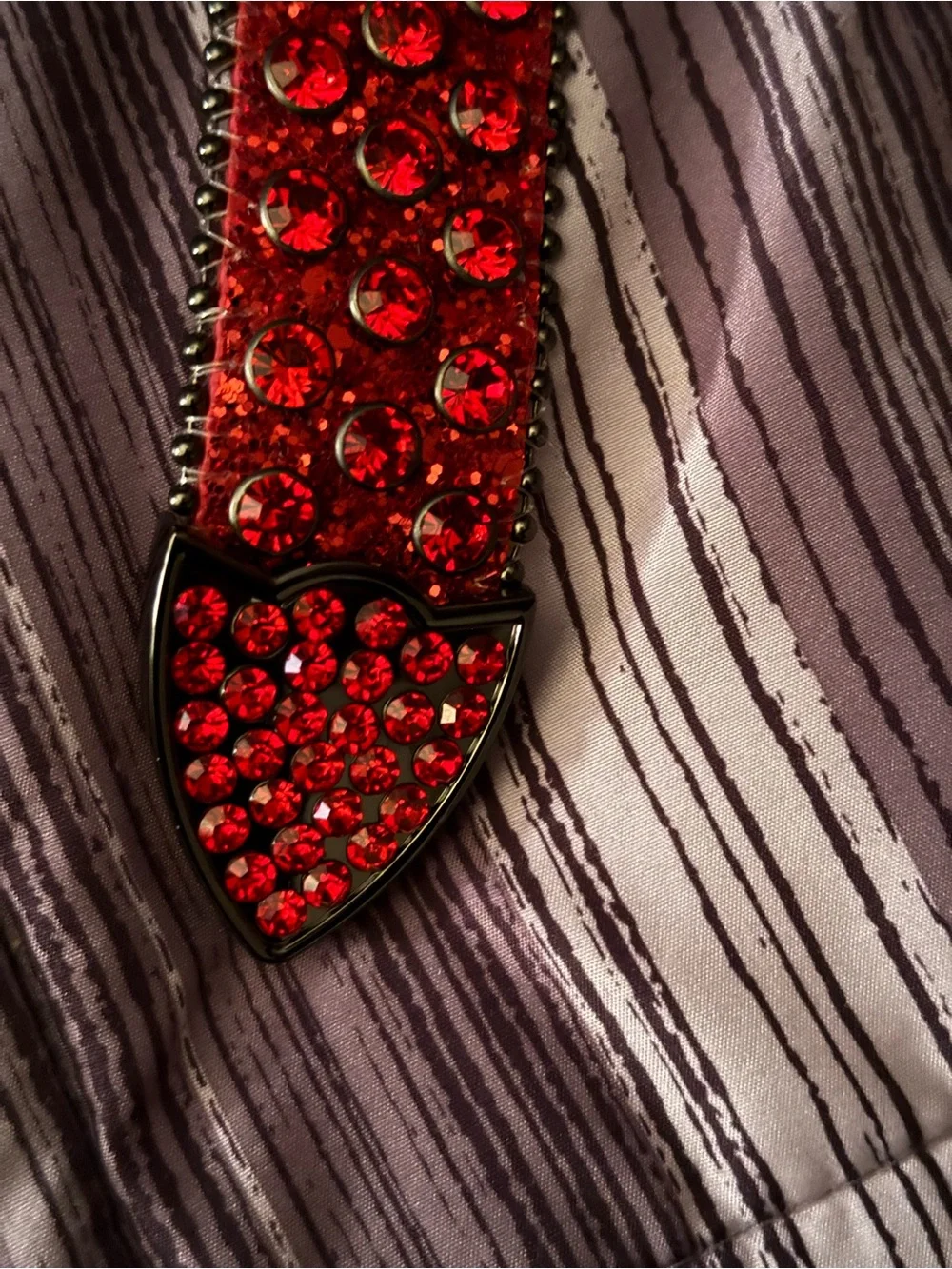 Red Crystal Embellished Men’s Belt